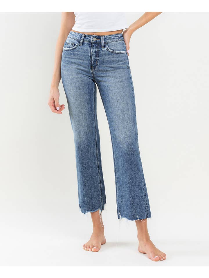 VICTORIOUS HIGH RISE WIDE LEG JEANS T6202 for wholesale on Faire