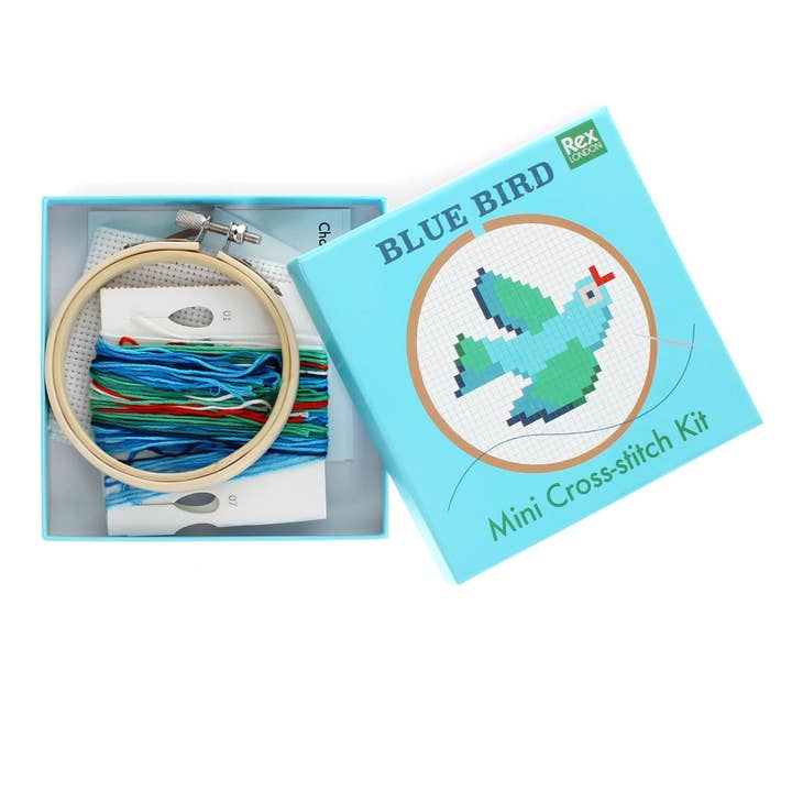 Rex B2B - UK - Wholesale Craft Sewing Kit - Mini Cross-Stitch Kit - Blue Bird1