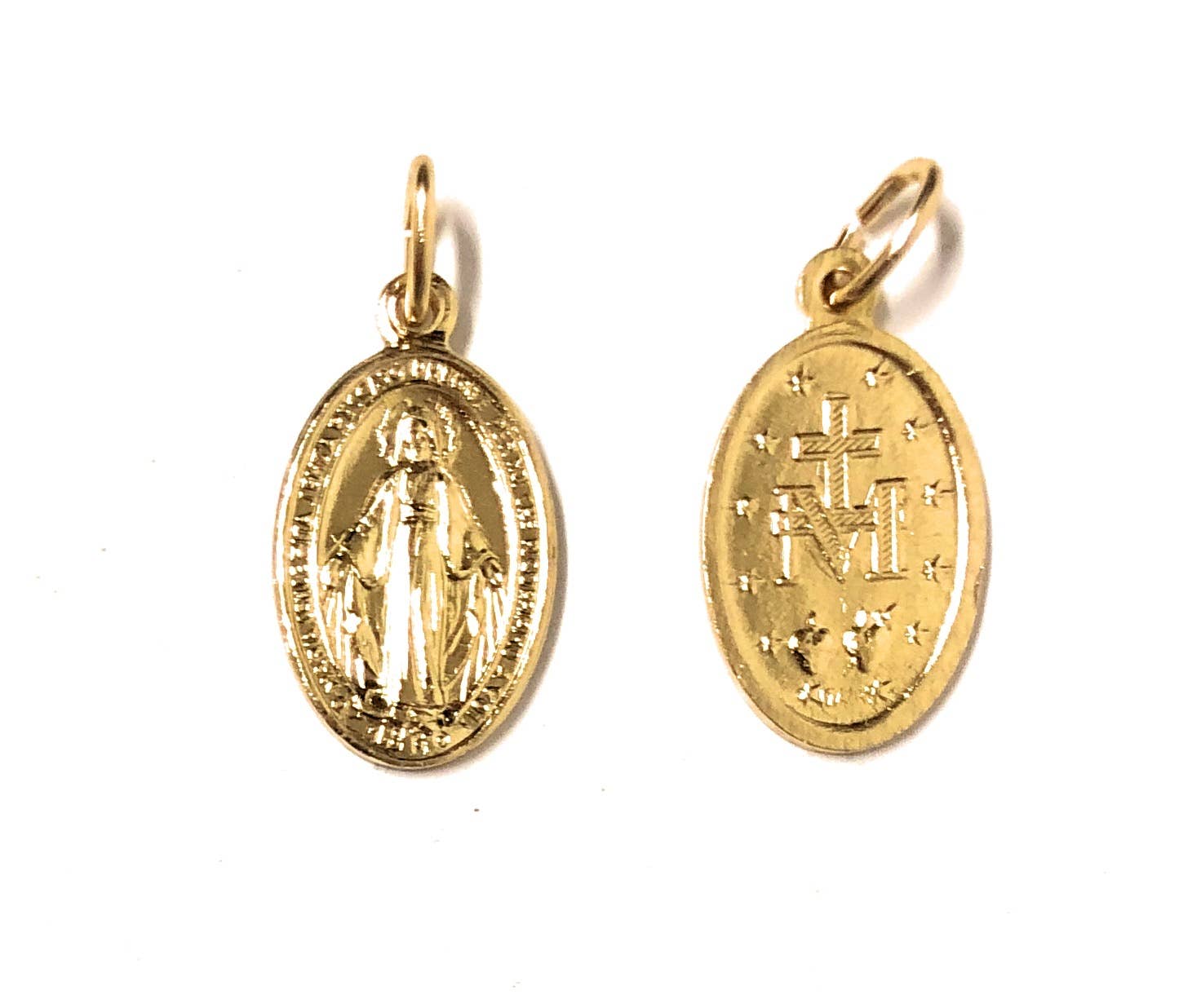 Costa Articoli Religiosi - Wholesale Individual Charm/Pendant - Miraculous Madonna Medal cm. 2,2x1.2 golden aluminum0