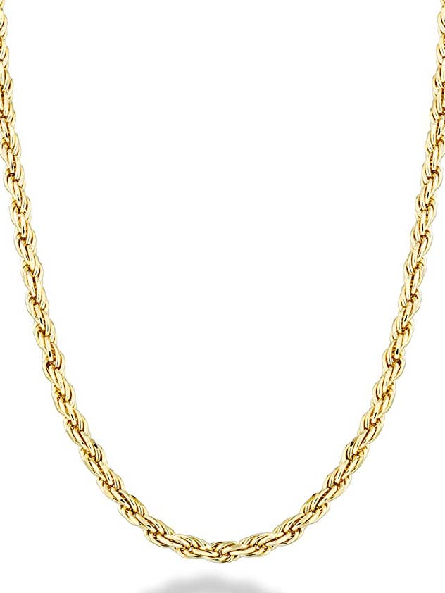 Italian 18K Gold 3mm Diamond-Cut Rope Chain for wholesale by MRKD for Life