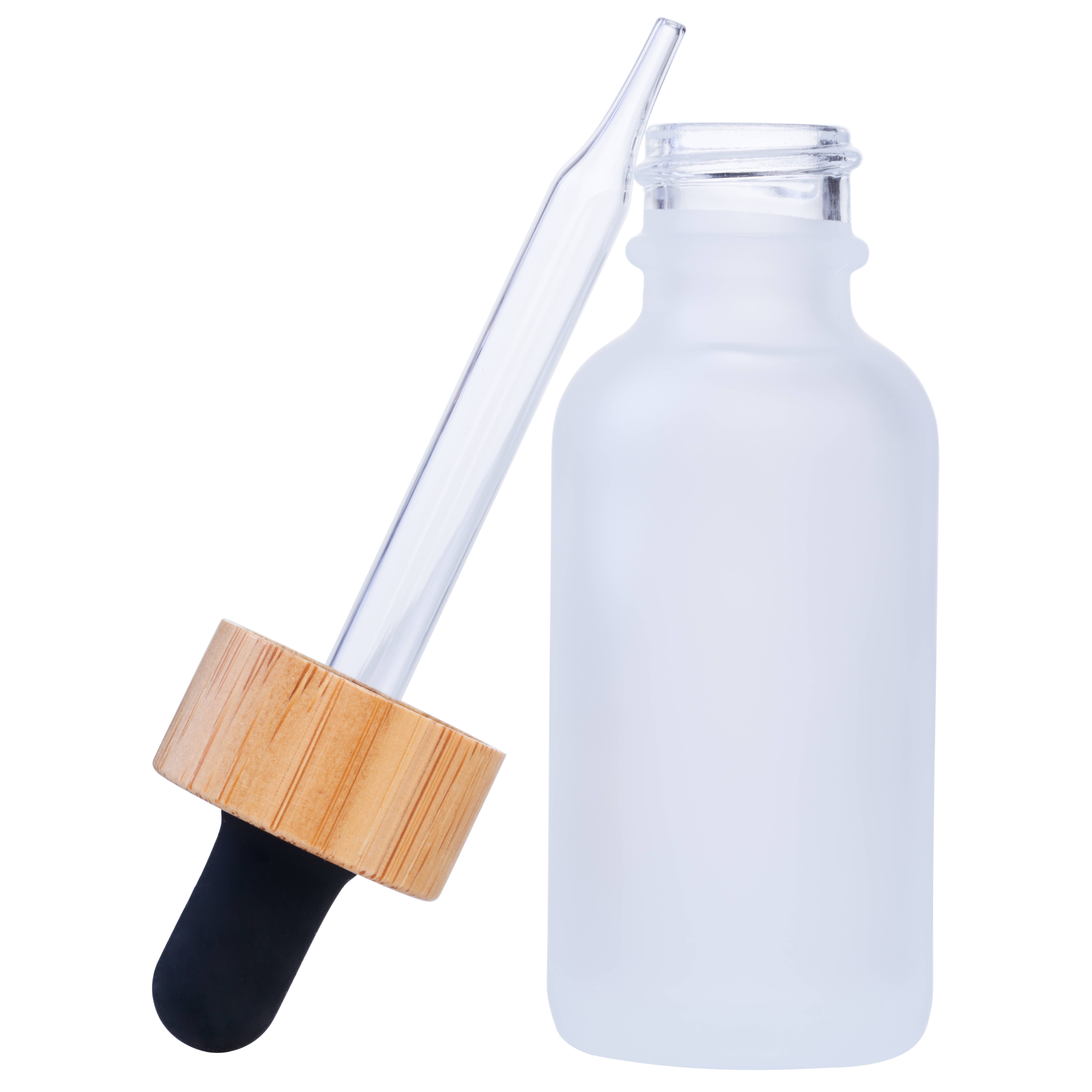 Focus Nutrition - Wholesale Travel Container - 24 Pack Clear Frosted Boston Round Glass Bottles6