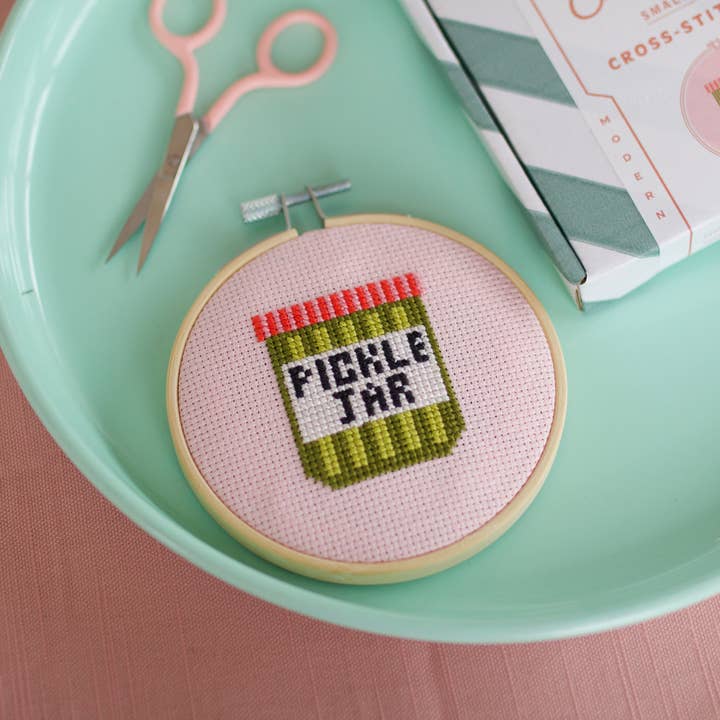 Cotton Clara - Wholesale Embroidery/Cross Stitch Supplies - Pickle Jar Cross Stitch Kit