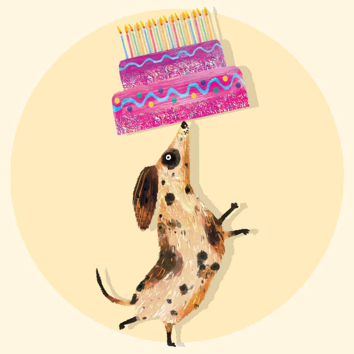 Charley Rabbit Cards – wholesale Birthday card – Happy Dog With Birthday Cake Greeting Card | Dog Birthday1