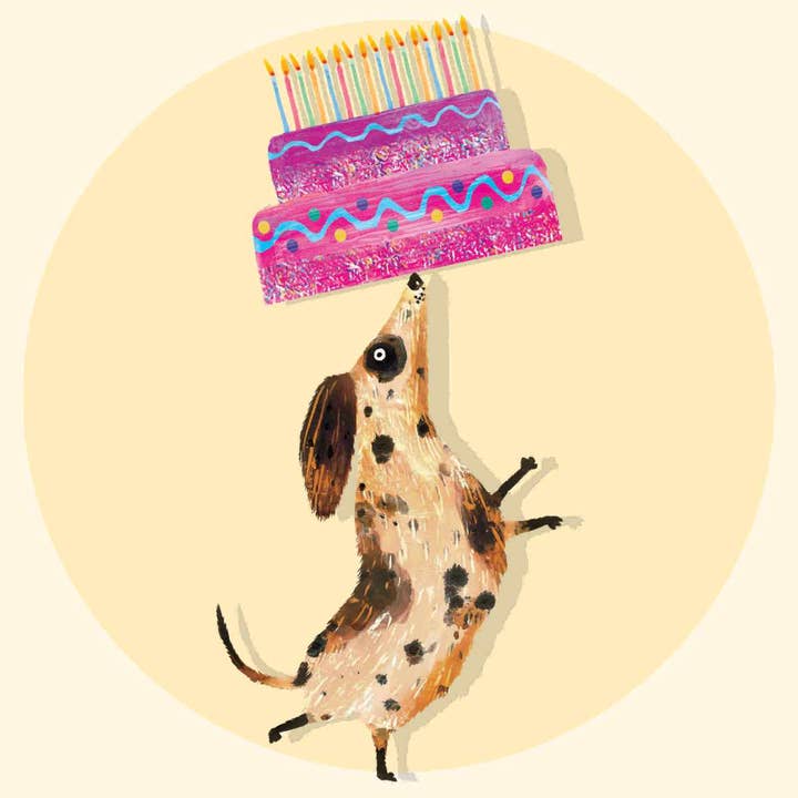 Charley Rabbit Cards – wholesale Birthday card – Happy Dog With Birthday Cake Greeting Card | Dog Birthday1