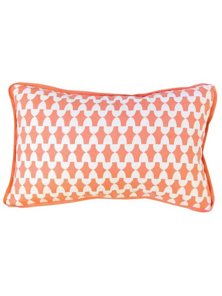 lantern persimmon peach printed cloth 12" x 20" pillow covers for wholesale by Hen House Linens