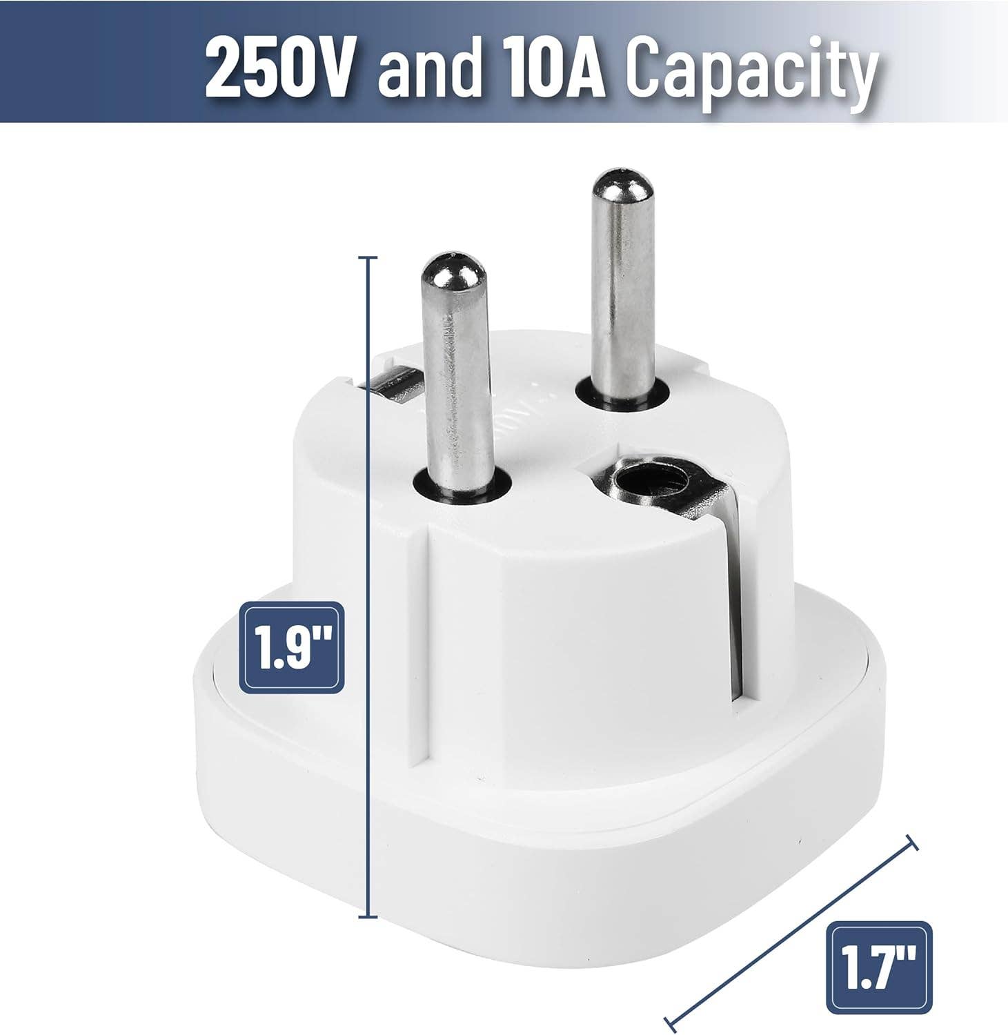 Bates Choice - Vente Adaptateurs secteurs - Bates - Adaptateur de voyage européen, 2 pièces, Type E/F2