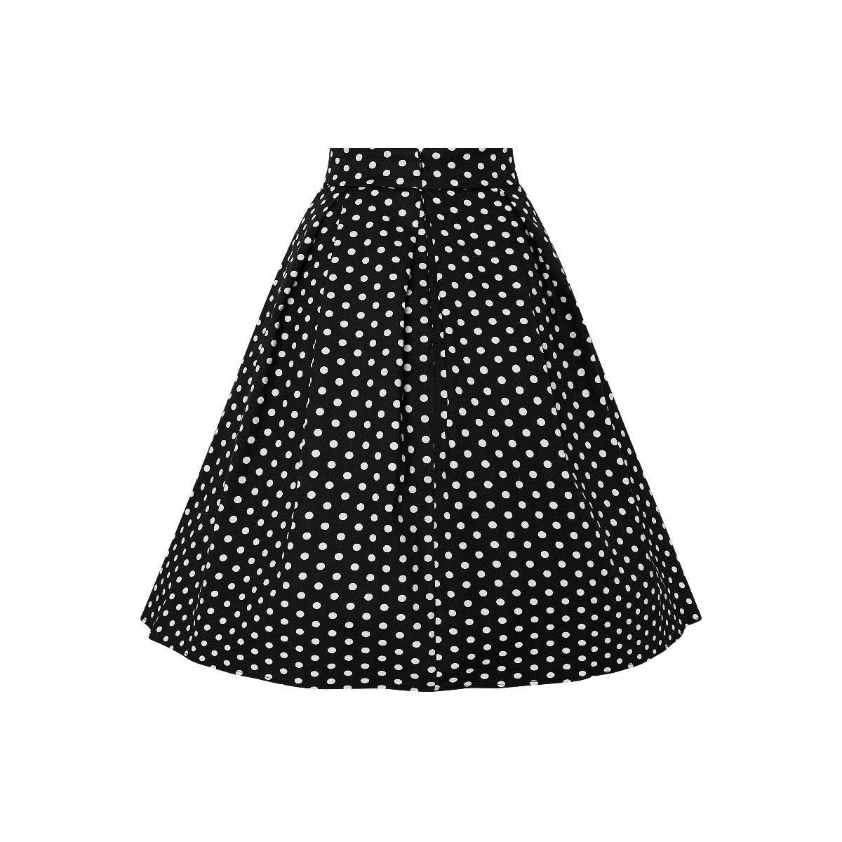 Dolly & Dotty - Wholesale Skirt - Women's - Rochelle High Waist Full Circle Polka Dot Skirt in Black7