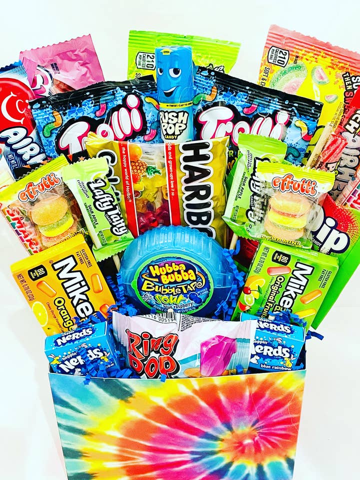 Tie Dye Bouquet (Non-Chocolate) for wholesale by Candy Cake Explosion