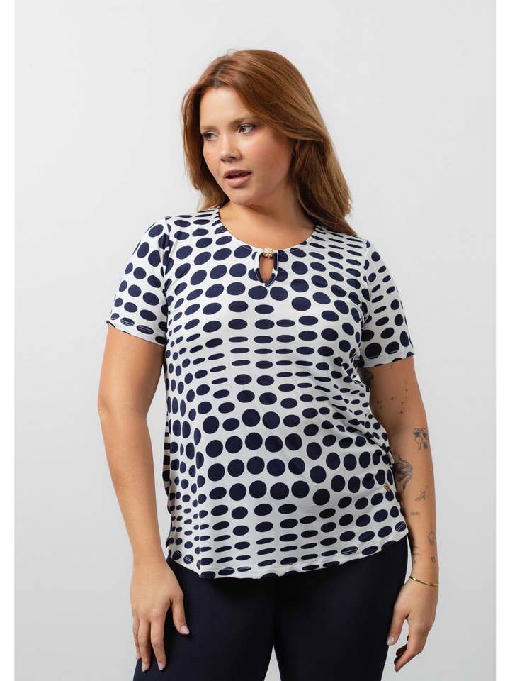 251076 - Mønstret strik tunika Forår Sommer Kollektion Store Størrelser for engroshandel hos Teresa Cardoso Oliveira