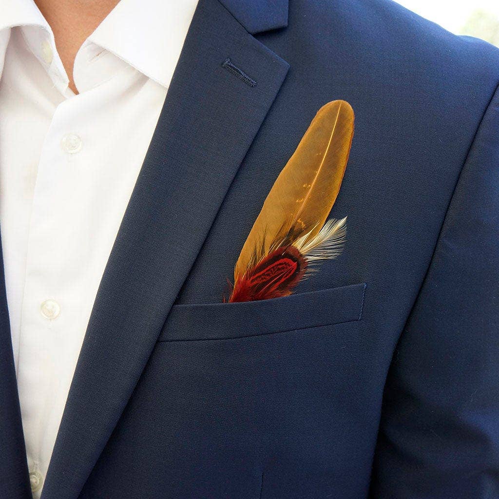 Zucker Feather Products – Acessório de chapéu - Mulher por atacado – Chapéu de Penas Faisão-Hackle Aguarnições Preto/Fig/Calêndula Naturais2