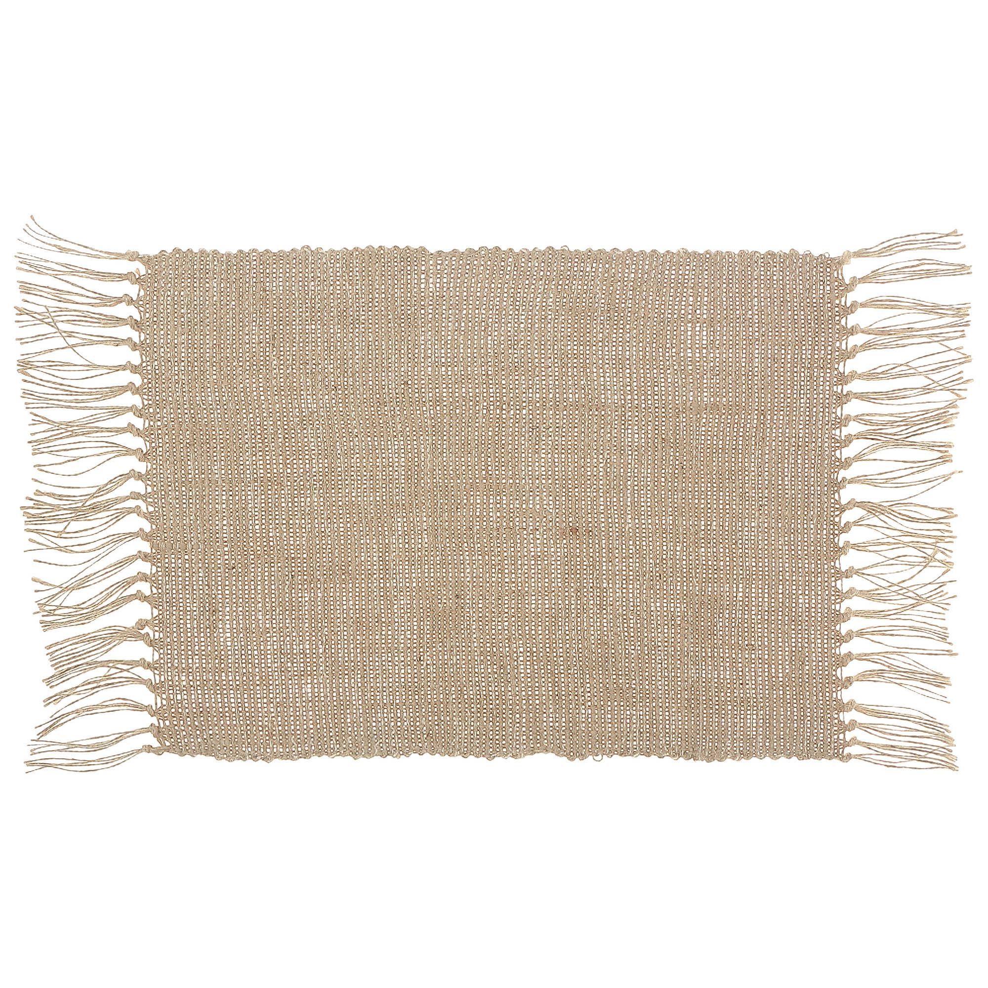 Brown Rectangular Handloom Placemat White Natural for wholesale on Faire0