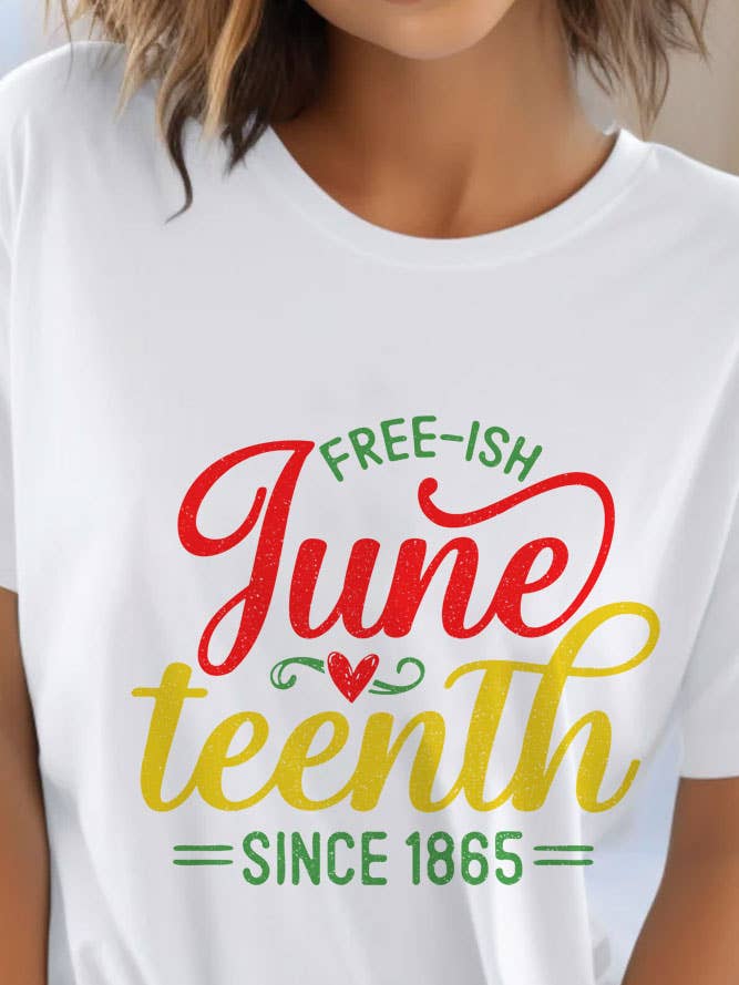 Freeish Juneteenth Heart, t-shirt unisexe à col rond pour la vente par Top Avenue