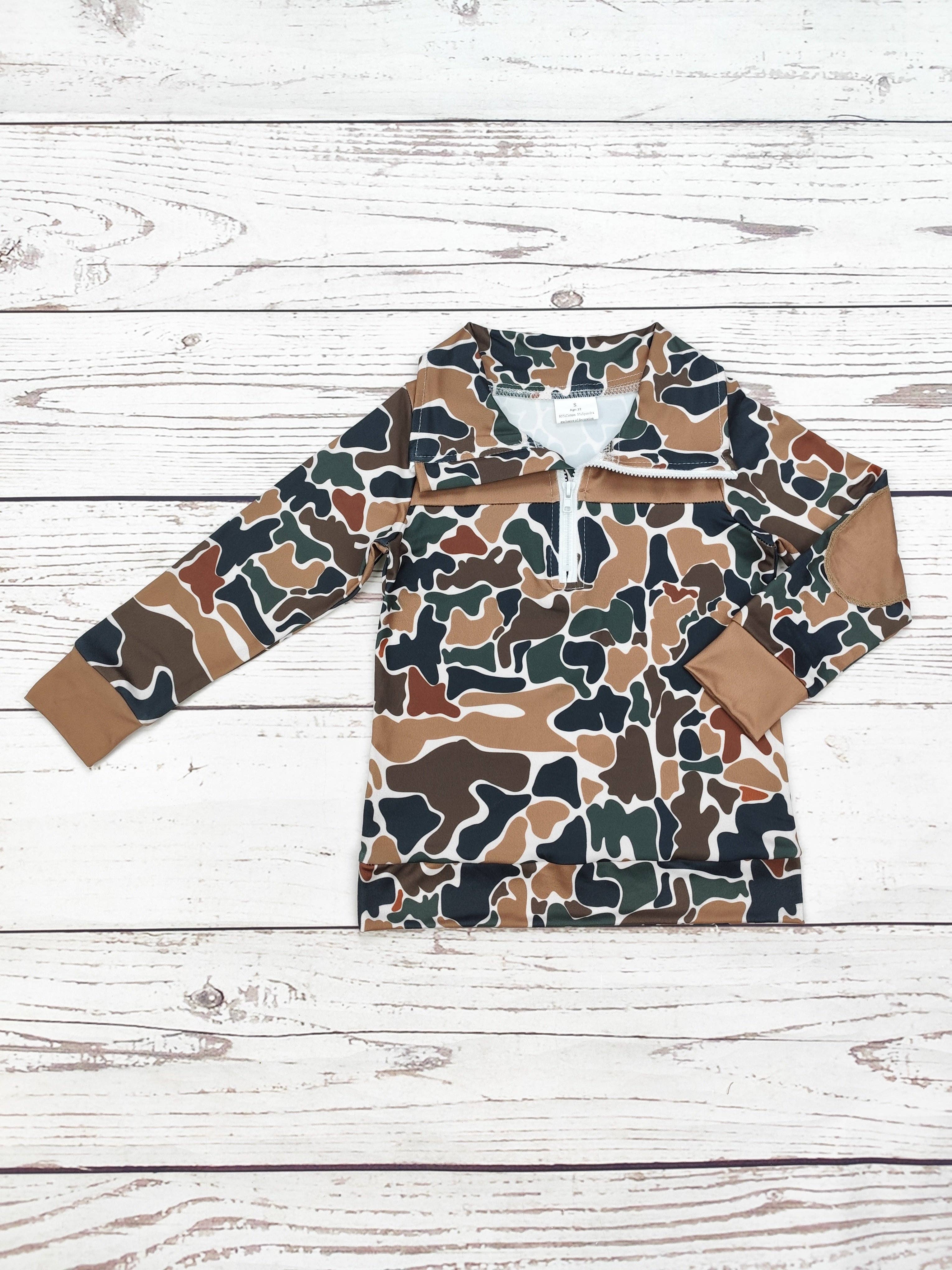 sassy kids palace - Wholesale Sweatshirt - Kids - Boys Camouflage Zip Hunting Pullover