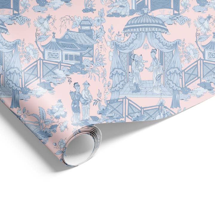 Pink and Blue Jardin Table Runner for wholesale by JOSIL Paperie & Gift