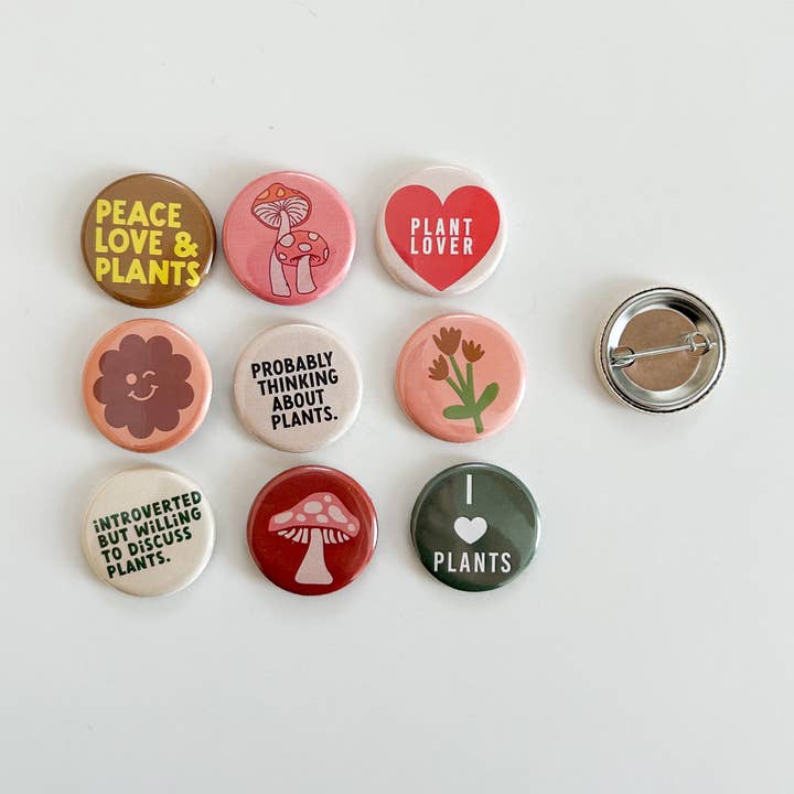 Plant and flower lover button mix  for wholesale by Handpicked Goods