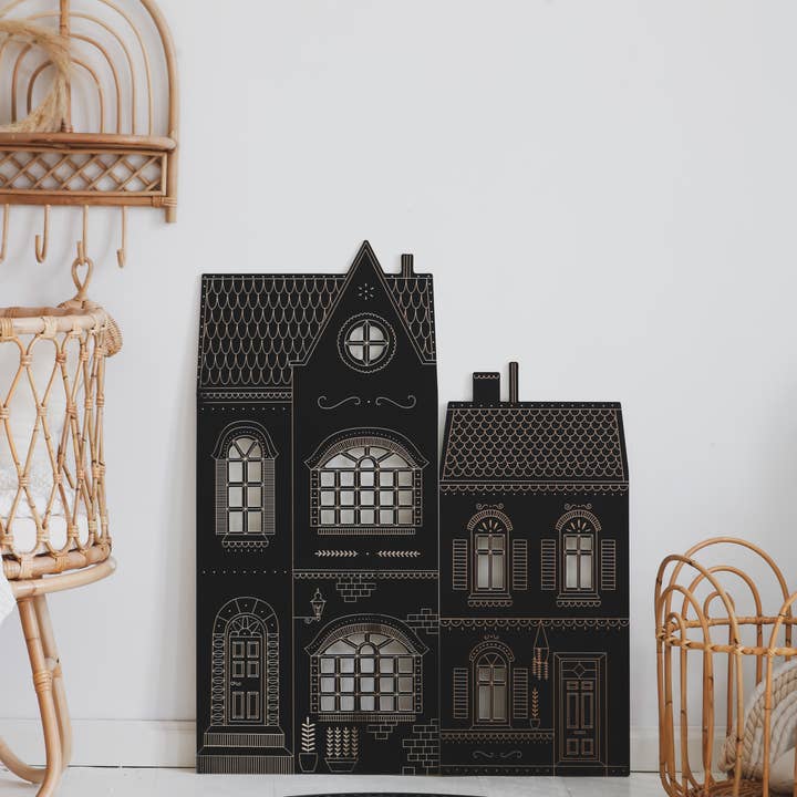 Large tenament house, wooden chalkboard with chalk for wholesale by milin