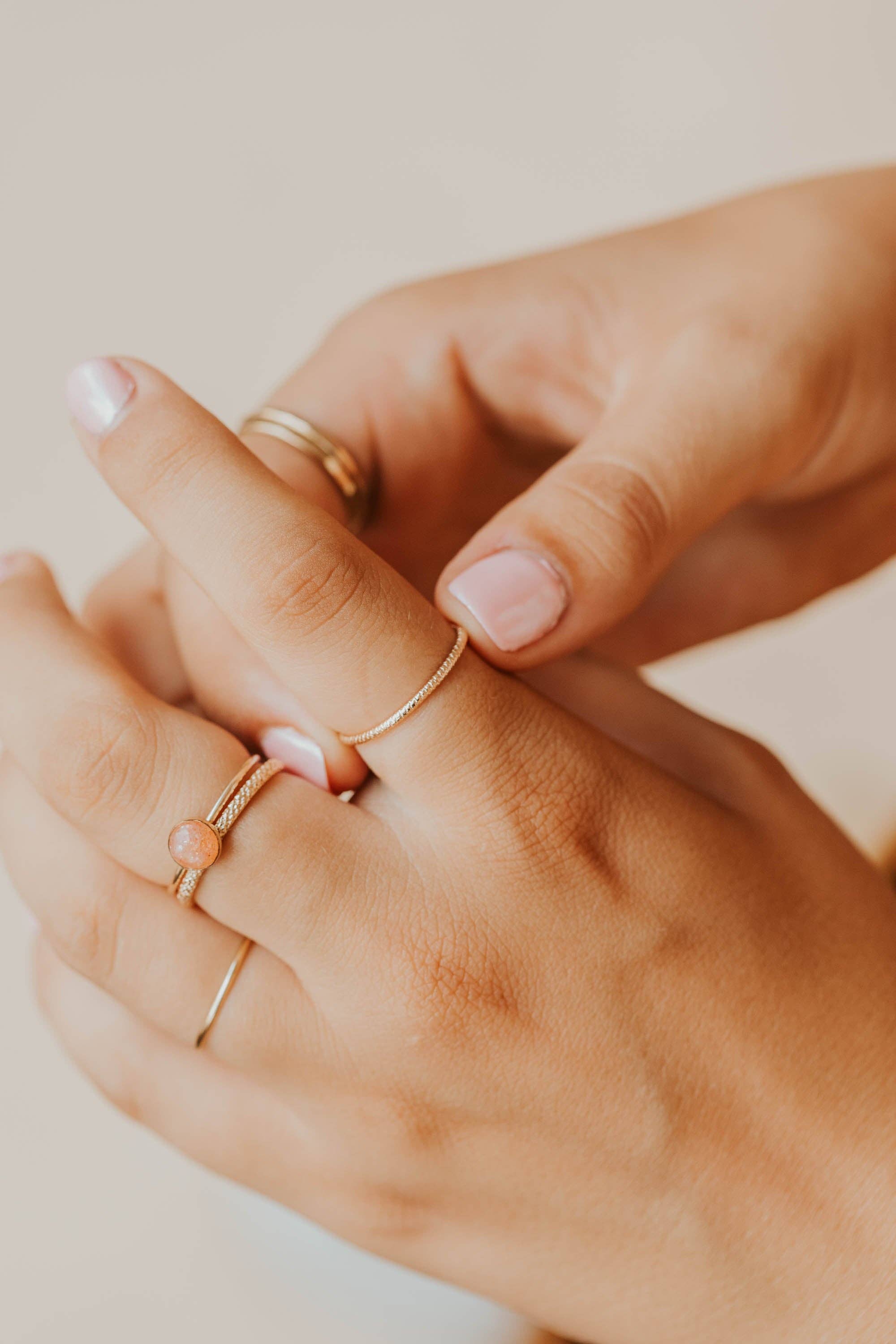 Hello Adorn – wholesale Band/stacked ring – Moonlight Band  | 14kt Gold Fill + Sterling Silver1