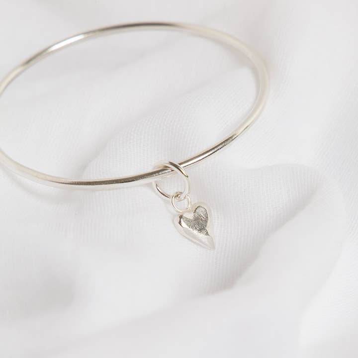 Heart Charm Bangle for wholesale by Smoke and Ash
