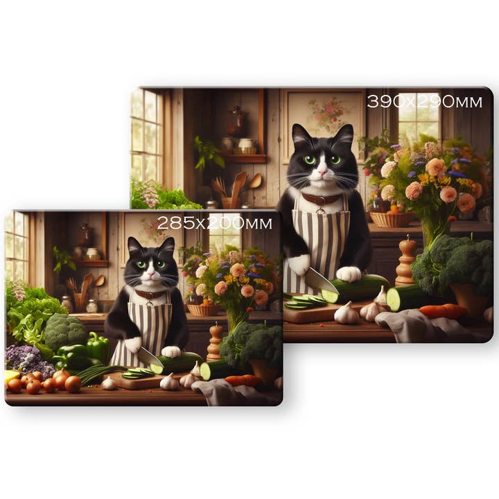 Cats in the Kitchen Tempered Glass Cutting Board #3 for wholesale by Noble & Page