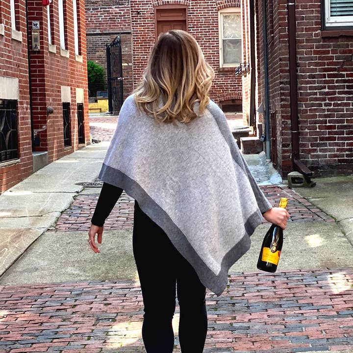 Margolis Pineo Italia - Wholesale Poncho - Women's - HOLIDAY HUES - 'EDGY' ROMA PONCHO - CASHMERE BLEND20