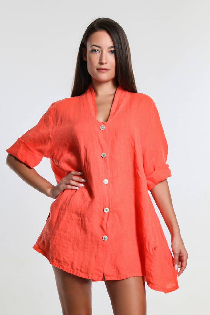 TINA Stephens Italy/Tees By Tina – Großhandel Hemd mit Button-down-Kragen – Damen – Princess Swing Top mit Taschen (BQ164)7