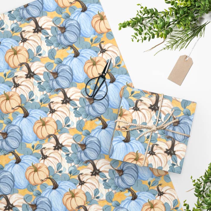 Pretty Fall Pumpkins - Papier cadeau pour la vente par Modern Design Paper Co.
