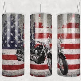 Copo de sublimação de bandeira de motocicleta 20 oz por atacado de Twisted T Creations