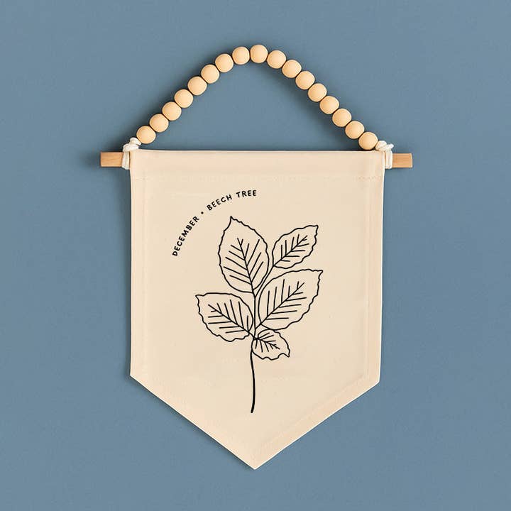December Birth Month Hang Sign: Beech Tree for wholesale by Hunny Prints