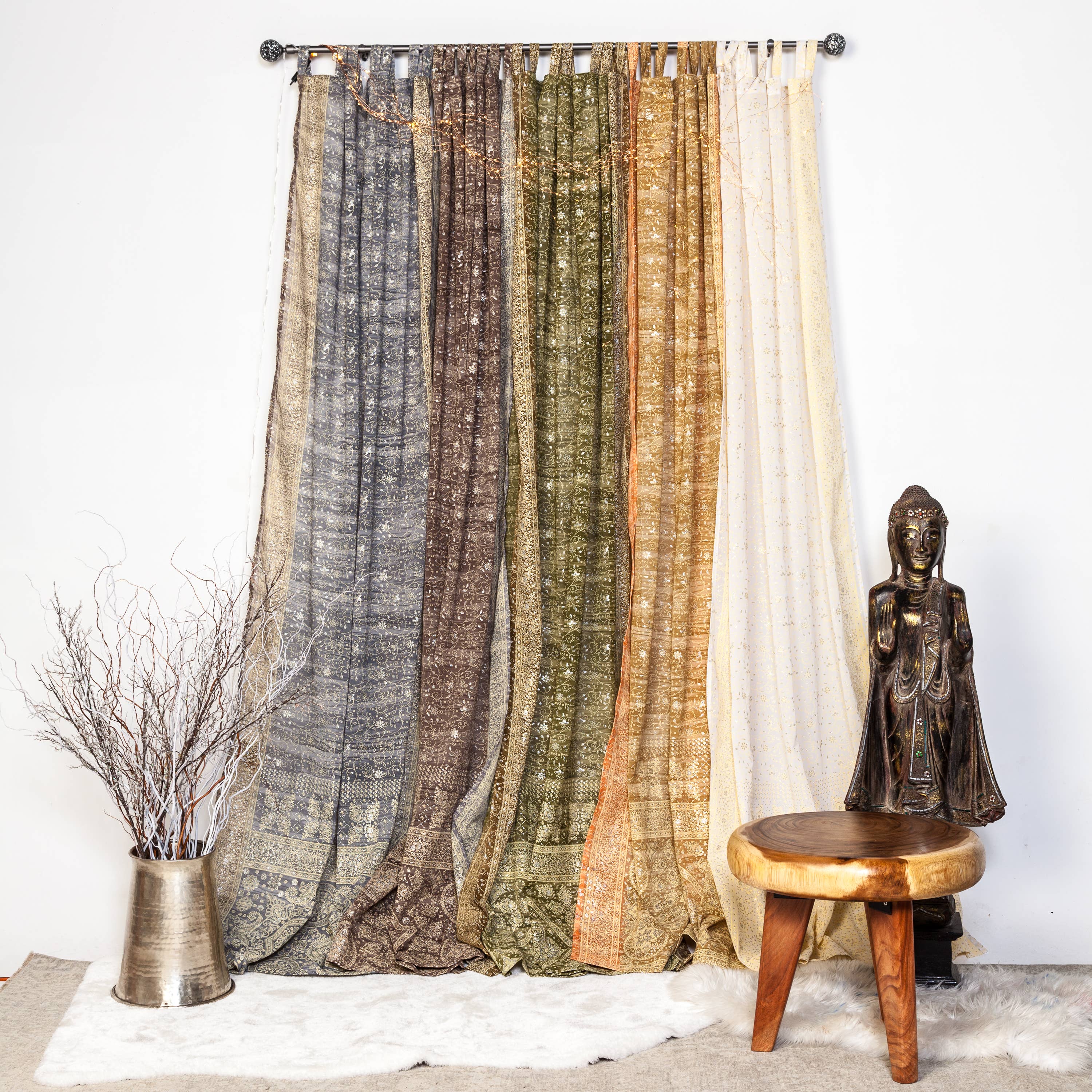 Colors By Padmini - Wholesale Curtain - Boho Home Collection Light-filtering Sari Curtains1