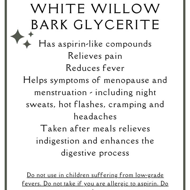 Healing House Herbs - Wholesale Oral Supplement/Vitamin - White Willow Bark Glycerite1