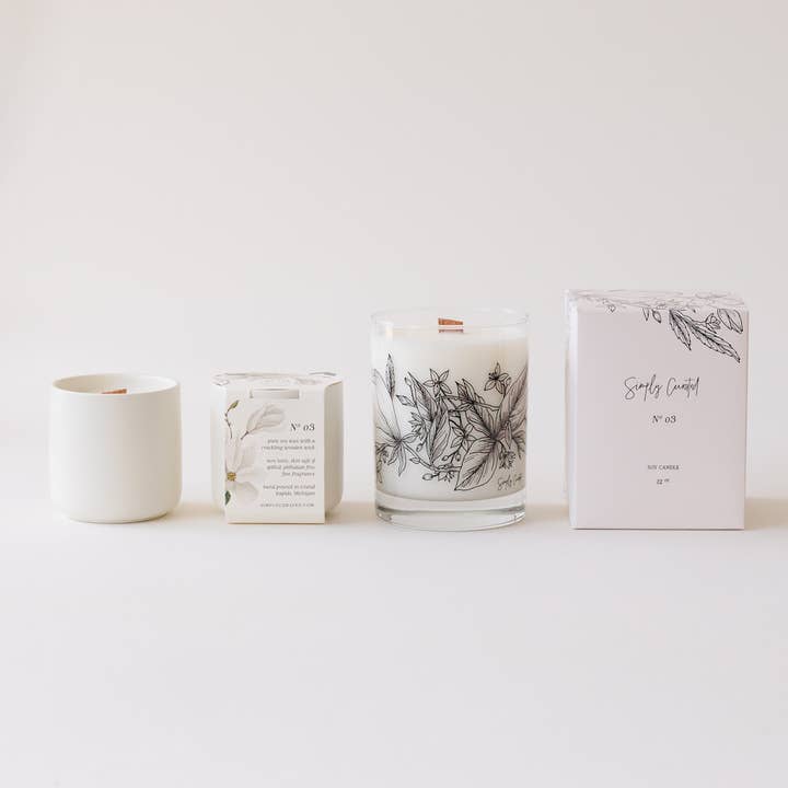 Simply Curated - Wholesale Jar/Filled Candle - No. 03 -Â Botanical Soy Candles