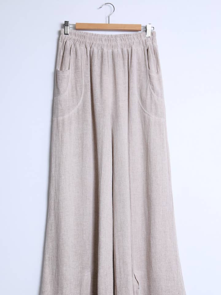 Linnedbukser med bomuld, 2 lommer, slids på hvert ben 20671 for engroshandel hos Shyloh