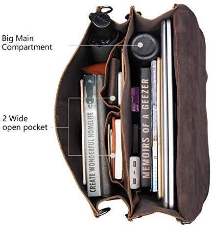 Tuzech Leather - Wholesale Messenger Bag - Men's - Men's Retro Full Grain Leather Briefcase Shoulder Bag11