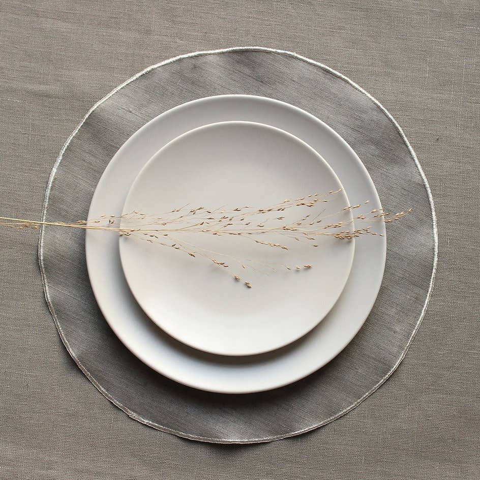 Giardino Segreto – wholesale Placemat – Round placemats in pure RESINATED linen10