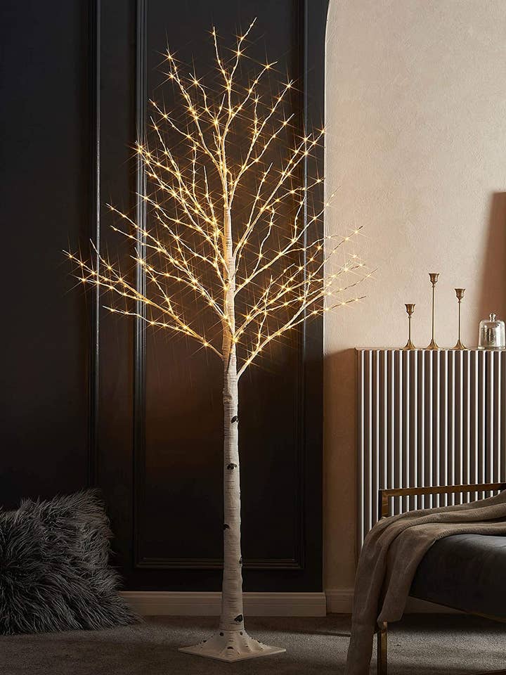 6FT Birch Tree Lights, 180L 5MM Warm White LED, with UL for wholesale by Perfect Holiday