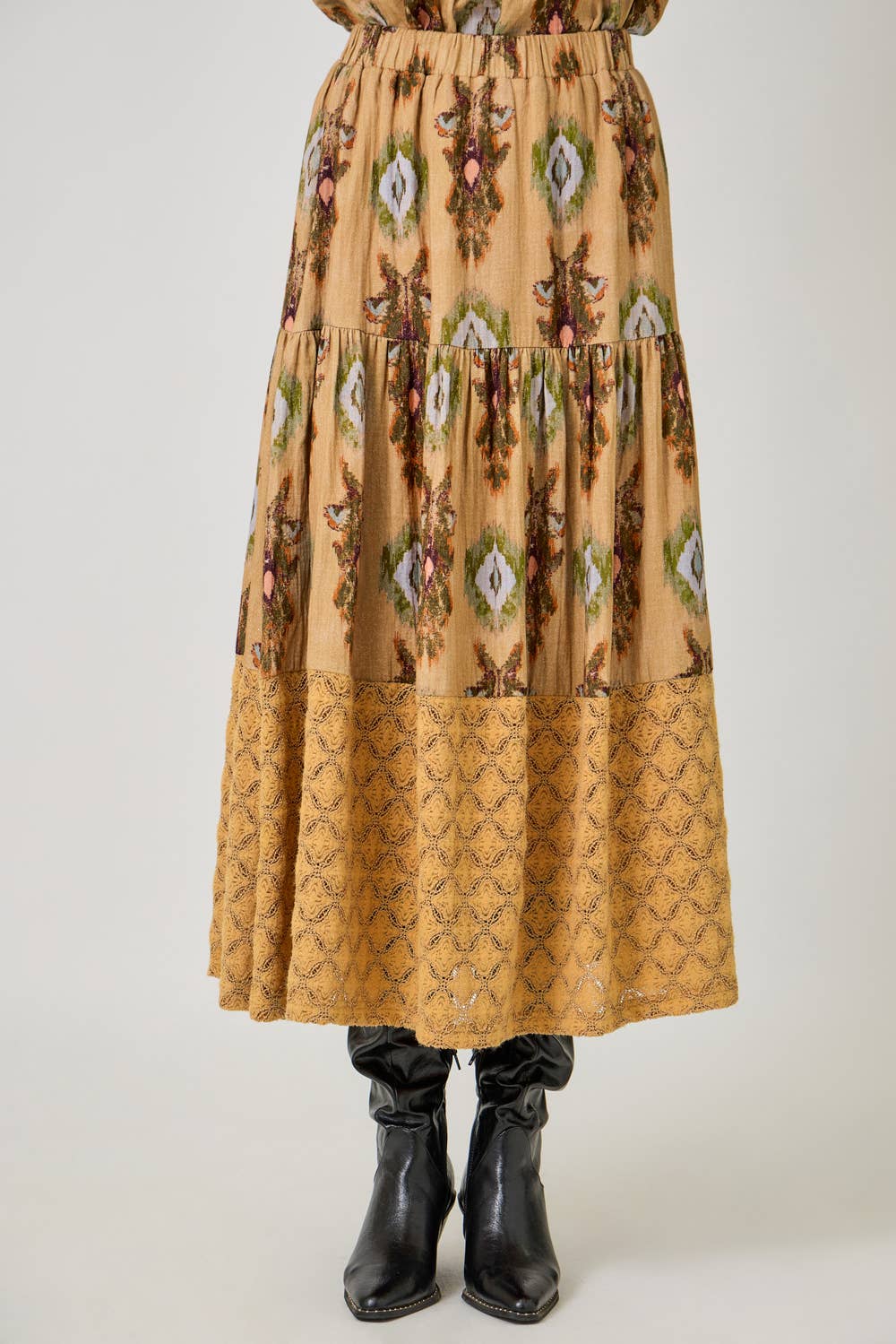 Latte 61310 Mixed Media Tiered Skirt  for wholesale on Faire6