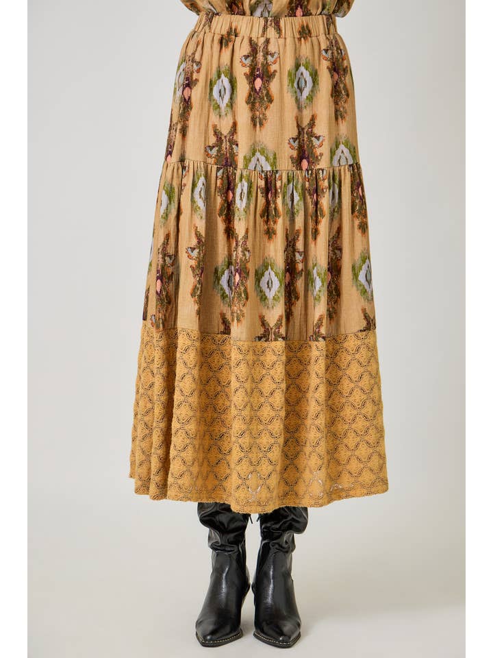 Latte 61310 Mixed Media Tiered Skirt for wholesale on Faire6