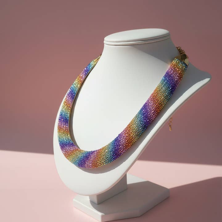 Arya Jewellery Wholesale - Wholesale Choker/collar - Round Cut Crystal Collar Necklace1