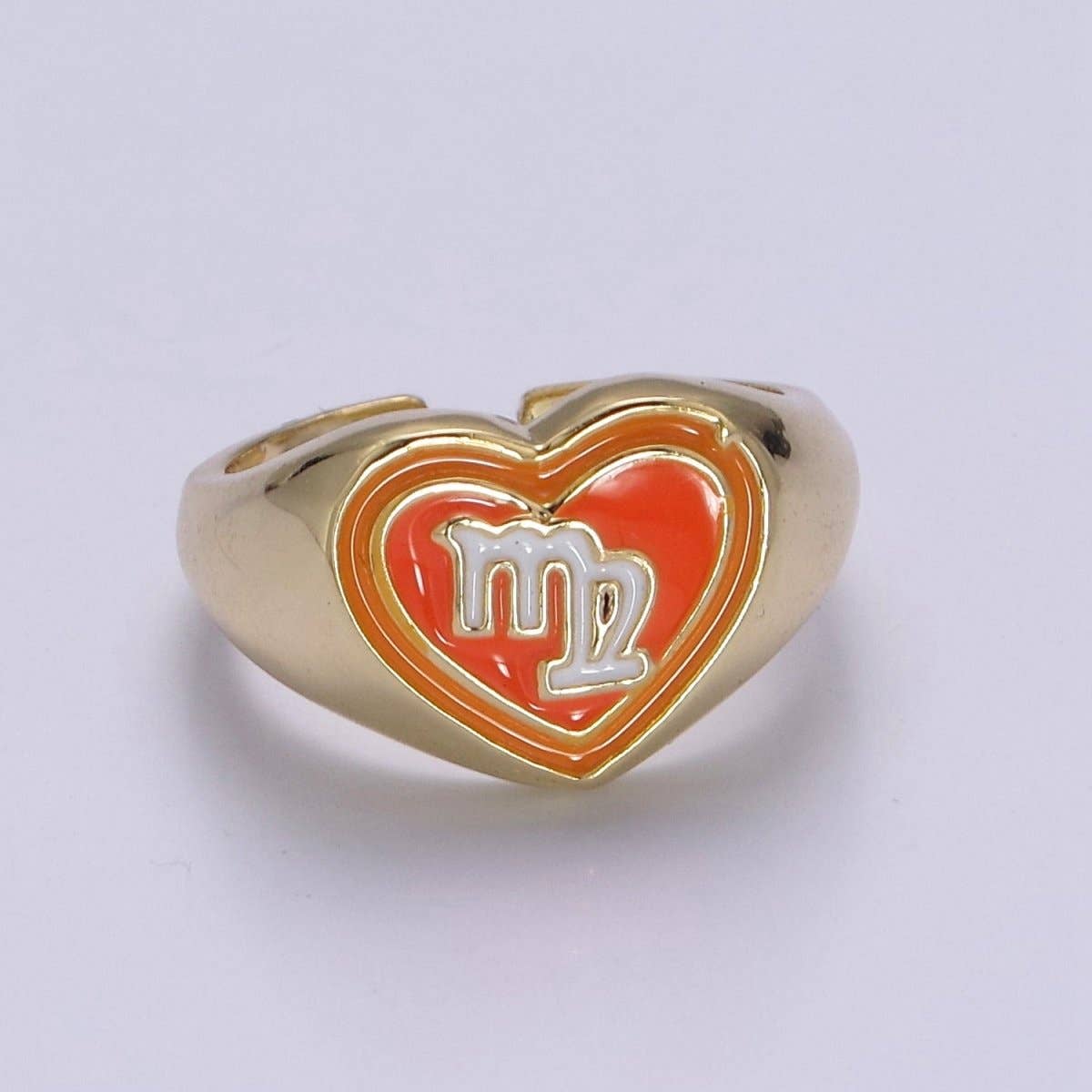 Aim Eternal - Wholesale Signet Ring - Y2K Signet Zodiac Ring Constellation Sign Enamel Gold Ring, Astrology Sign Horoscope Ring Birthday Personalized Fun Gift S-489-S-5005