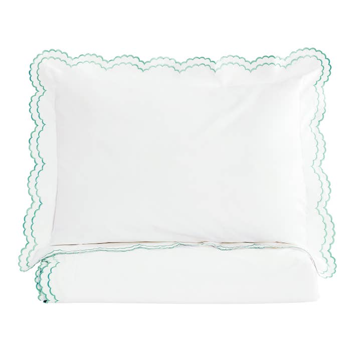 Mélange Home - Wholesale Duvet Cover - Double Scallop Embroidered Cotton Percale Duvet Cover Set19