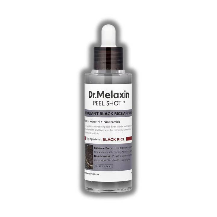 Dr.Melaxin PEEL SHOT EXFOLIATING BLACK RICE AMPOULE 80ml for wholesale by Beauty Bridge Inc