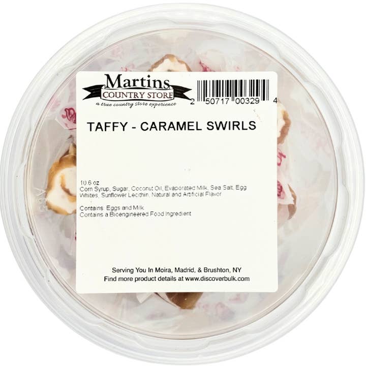 Martin's Country Store LLC - Wholesale Taffy - CARAMEL SWIRLS TAFFY 10.6oz3