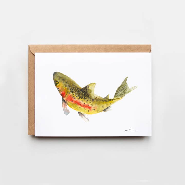 Trout Greeting Card for wholesale by Creative Leaf