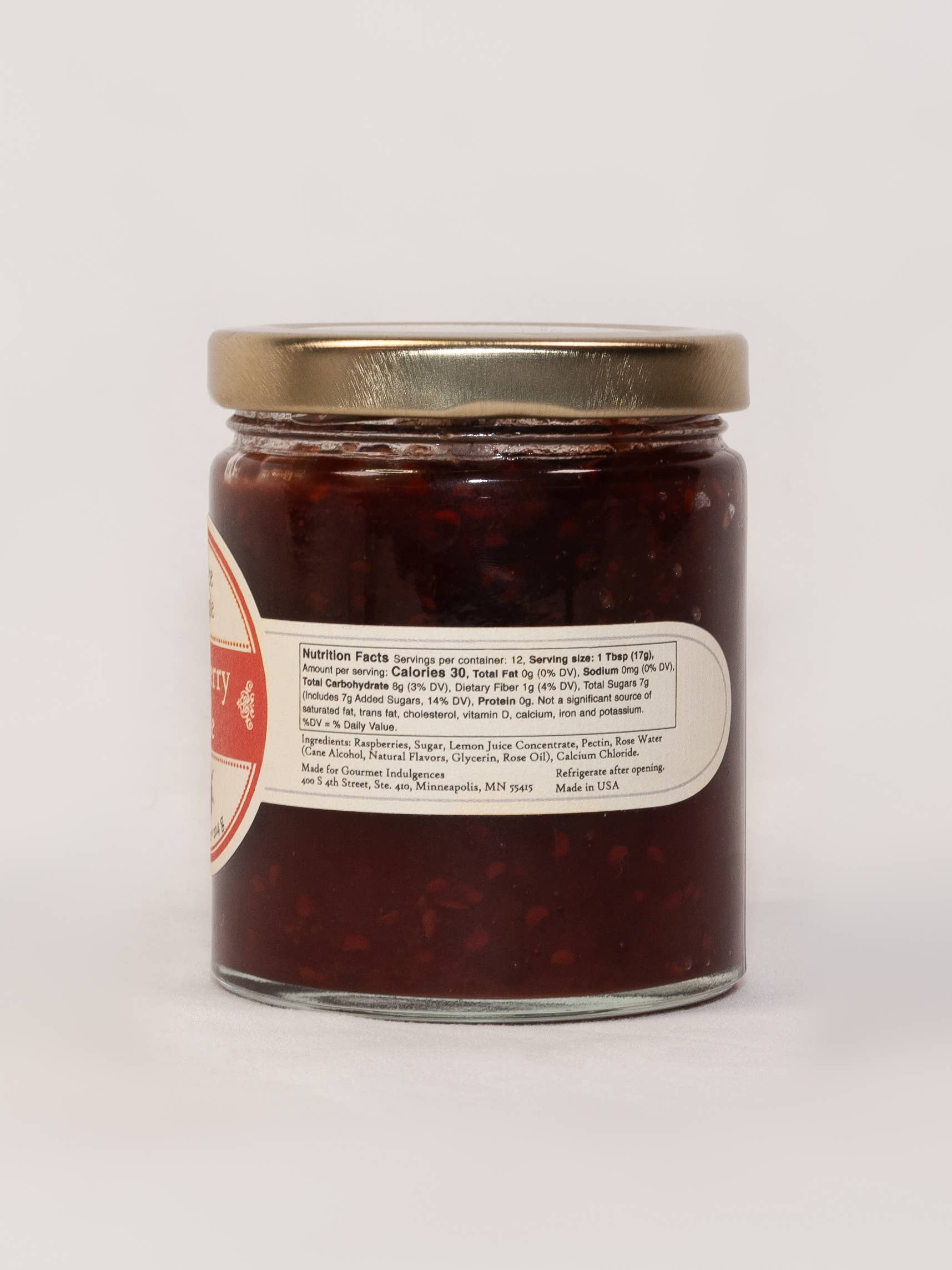 Gourmet Indulgences, LLC (dba Quince & Apple Company) - Wholesale Jam/Jelly - Raspberry Rose - Case of 12 -7.2 oz Jars 1