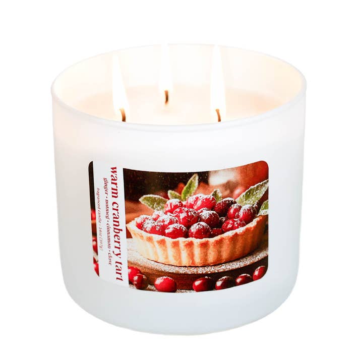 MVP Group International INC - Wholesale Jar/Filled Candle - Warm Cranberry Tart 3-Wick Jar Candle, Soy Blend Wax, 14oz2