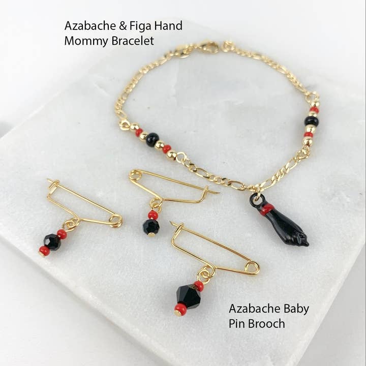 Luxus Accessories - Wholesale Brooch - 18k Gold Filled Azabache Baby Pin Brooch or Bracelet7