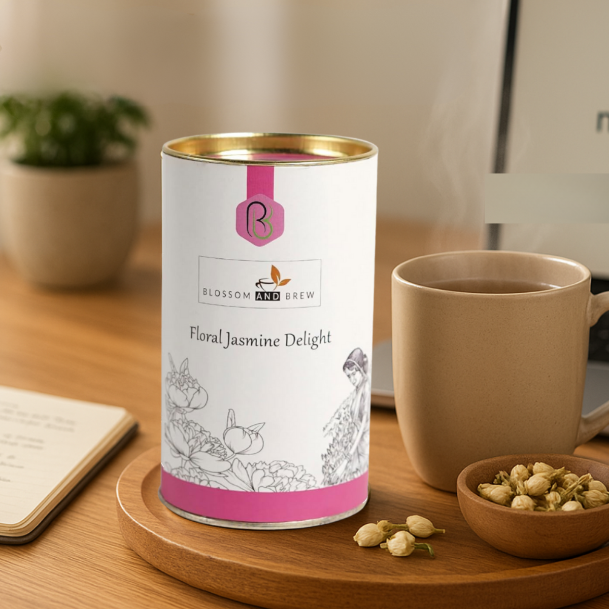 Blossom & Brew – wholesale Loose tea – Jasmine Green Tea- Floral Delight, Fragrant & Soothing12