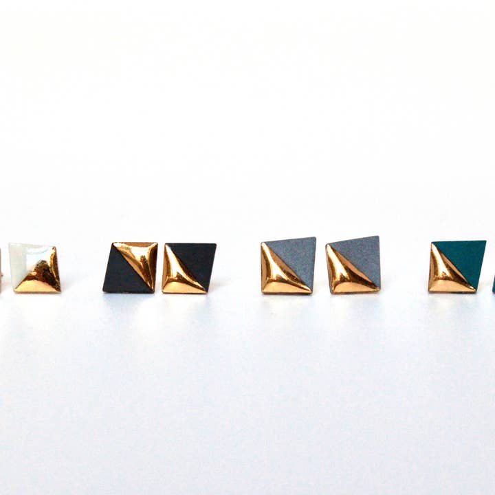 Mier Luo - Wholesale Stud/Post Earrings - Gold Dipped Geometric Studs2