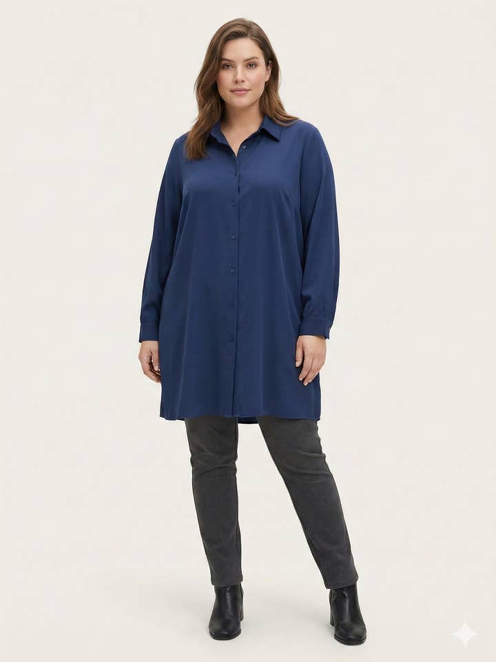 Large size - Oversized long-sleeve shirt for wholesale by C'MELODIE
