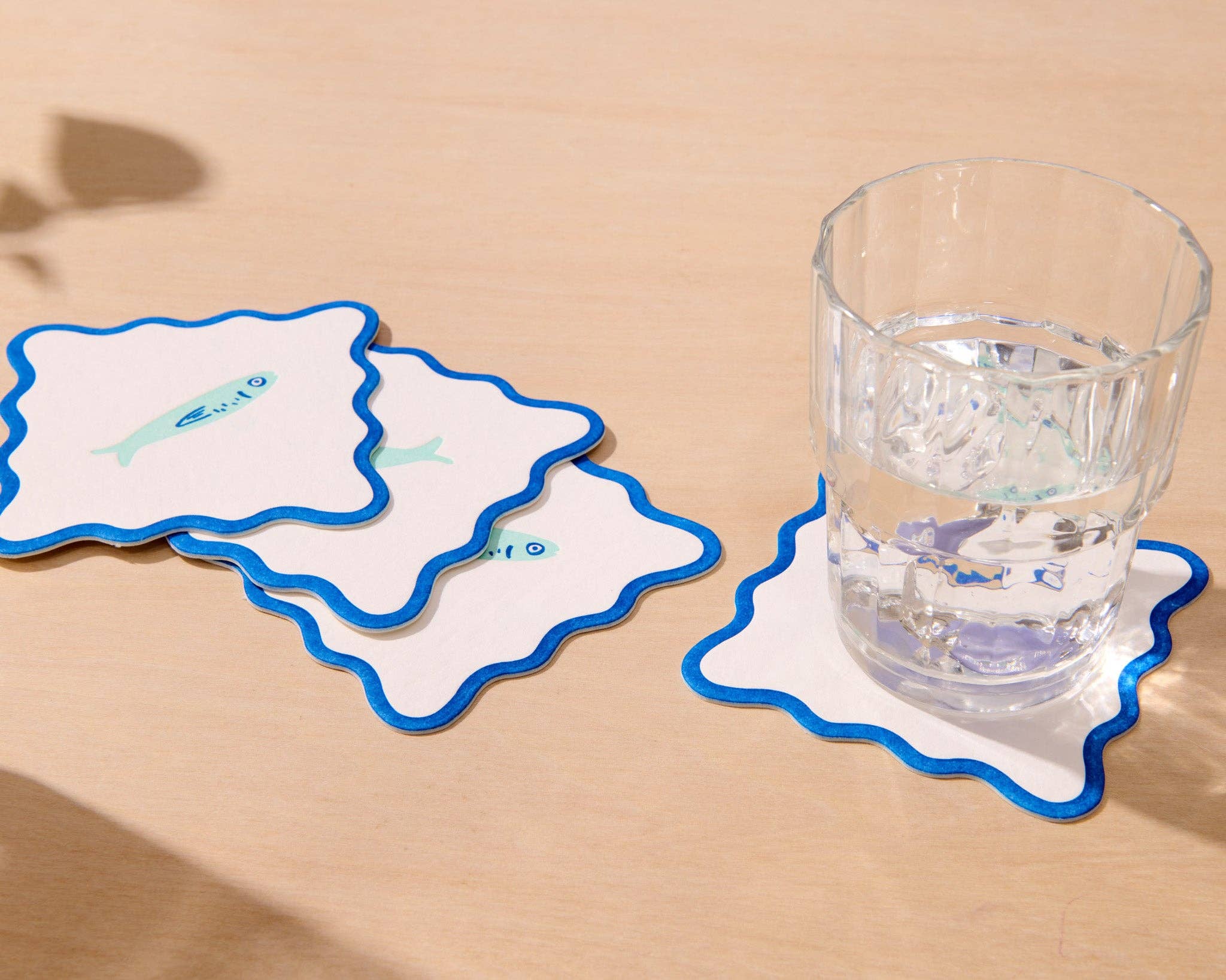 And Here We Are - Wholesale Coasters - Crudite Letterpress Vellum Coasters - Sardine (Set of 4) - Made in the USA - Seafood, Fish, Fisherman, Tinned Fish, Snack, Ocean - Stocking stuffer, Holiday, Gift Guide3